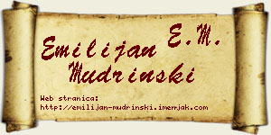 Emilijan Mudrinski vizit kartica